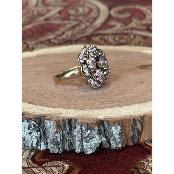 Flower Statement Ring Cocktail Costume Jewelry Light Pink‎ Sz 8 - Picture 6 of 8